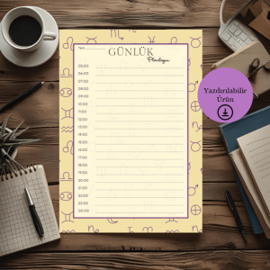 Astroloji Sembolleri Temalı Günlük A4 Yazdırılabilir (Dijital) Planlayıcı 4