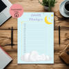 Ay ve Bulut Temalı Günlük A4 Yazdırılabilir (Dijital) Planlayıcı