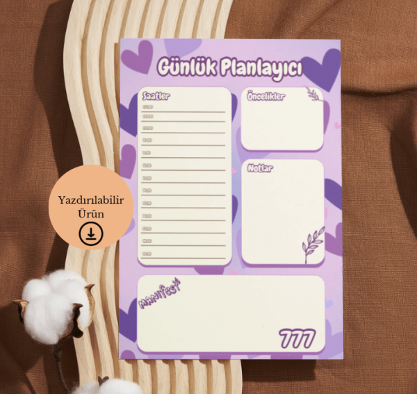 Manifest ve 777 Temalı Günlük A4 Yazdırılabilir (Dijital) Planlayıcı 3