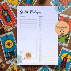 Tılsım Ası Temalı Günlük A4 Yazdırılabilir (Dijital) Planlayıcı ve To-Do List