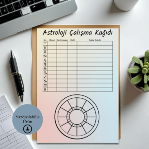 12 Burç Astroloji Çalışma Kağıdı - A4 Yazdırılabilir (Dijital) 1