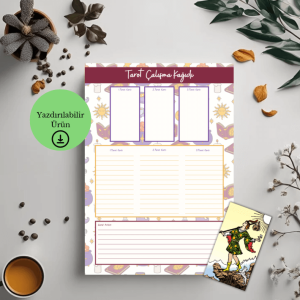 3 Kart Tarot Çalışma Kağıdı - A4 Yazdırılabilir (Dijital) 1