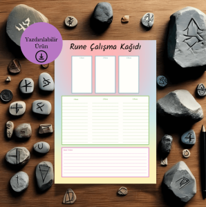 3 Rune Açılımı Çalışma Kağıdı - A4 Yazdırılabilir (Dijital) 1