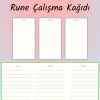 3 Rune Açılımı Çalışma Kağıdı – A4 Yazdırılabilir (Dijital)