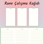 3 Rune Açılımı Çalışma Kağıdı - A4 Yazdırılabilir (Dijital) 3