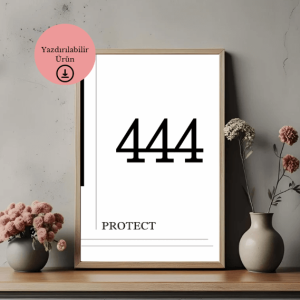 444 Melek Sayısı Poster - A4 Yazdırılabilir (Dijital) 1