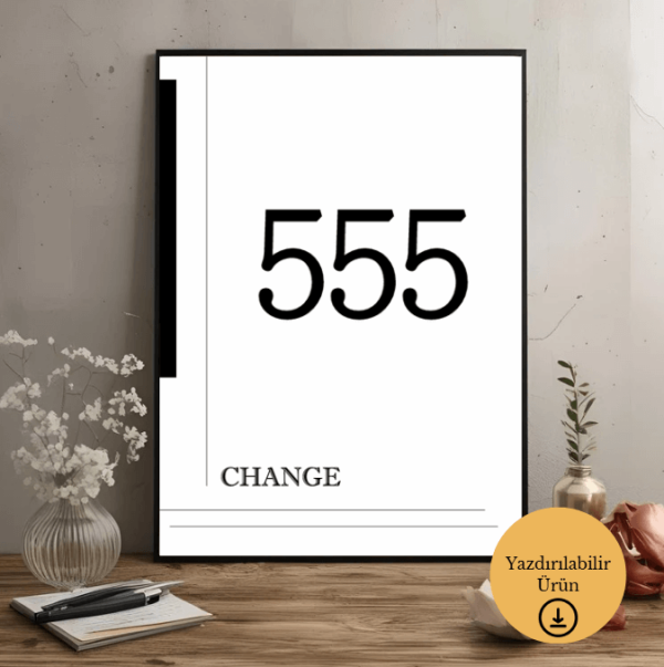 555 Melek Sayısı Poster - A4 Yazdırılabilir (Dijital) 3