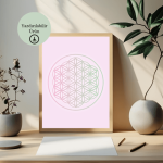 Açık Pembe Arka Planlı Yaşam Çiçeği Poster 1