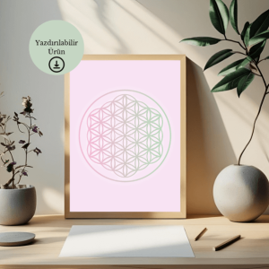 Açık Pembe Arka Planlı Yaşam Çiçeği Poster 1