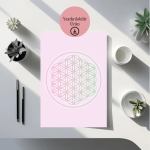 Açık Pembe Arka Planlı Yaşam Çiçeği Poster 2