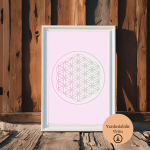 Açık Pembe Arka Planlı Yaşam Çiçeği Poster 3