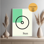 Astroloji Güneş Sembolü Minimalist Poster - A4 Yazdırılabilir (Dijital) 1