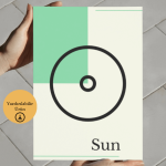 Astroloji Güneş Sembolü Minimalist Poster - A4 Yazdırılabilir (Dijital) 3