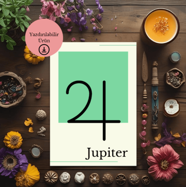 Astroloji Jüpiter Sembolü Minimalist Poster - A4 Yazdırılabilir (Dijital) 1