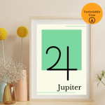 Astroloji Jüpiter Sembolü Minimalist Poster - A4 Yazdırılabilir (Dijital) 2