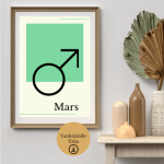 Astroloji Mars Sembolü Minimalist Poster - A4 Yazdırılabilir (Dijital) 1