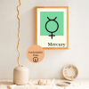 Astroloji Mercury (Merkür) Sembolü Minimalist Poster – A4 Yazdırılabilir (Dijital)