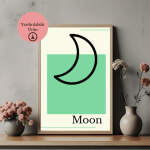 Astroloji Moon (Ay) Sembolü Minimalist Poster - A4 Yazdırılabilir (Dijital) 1