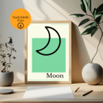 Astroloji Moon (Ay) Sembolü Minimalist Poster - A4 Yazdırılabilir (Dijital) 3