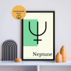 Astroloji Neptune (Neptün) Sembolü Minimalist Poster – A4 Yazdırılabilir (Dijital)
