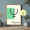 Astroloji Neptune (Neptün) Sembolü Minimalist Poster – A4 Yazdırılabilir (Dijital)
