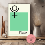 Astroloji Pluto Sembolü Minimalist Poster - A4 Yazdırılabilir (Dijital) 1