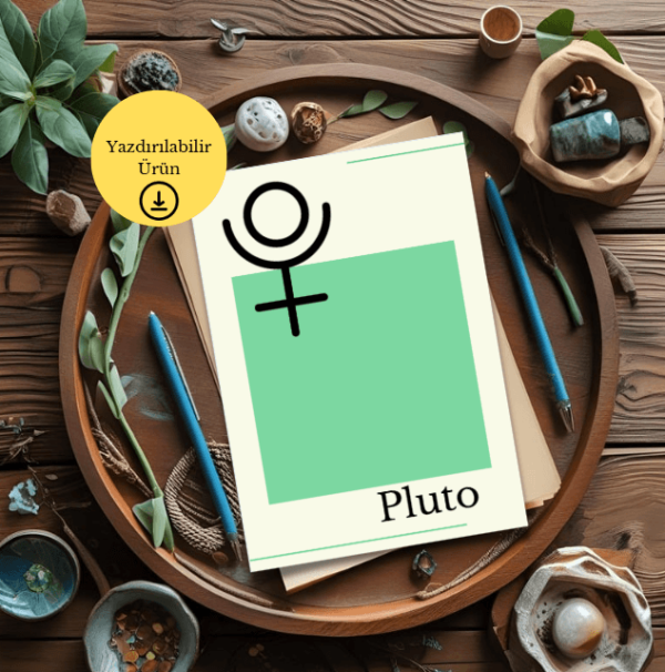 Astroloji Pluto Sembolü Minimalist Poster - A4 Yazdırılabilir (Dijital) 2
