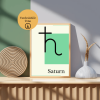 Astroloji Saturn Sembolü Minimalist Poster – A4 Yazdırılabilir (Dijital)
