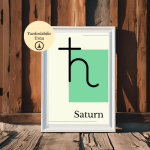 Astroloji Saturn Sembolü Minimalist Poster - A4 Yazdırılabilir (Dijital) 3