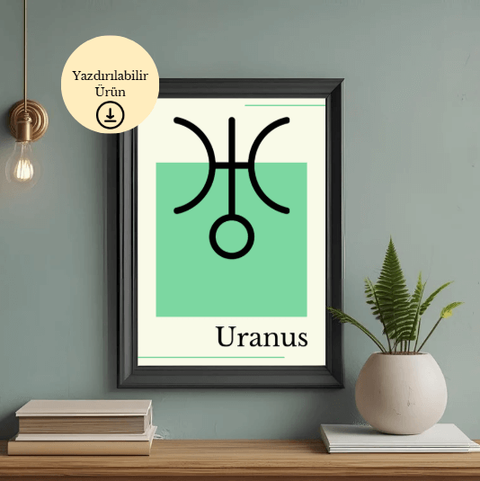 Astroloji Uranus Sembolü Minimalist Poster - A4 Yazdırılabilir (Dijital) 1