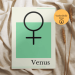 Astroloji Venüs Sembolü Minimalist Poster - A4 Yazdırılabilir (Dijital) 3