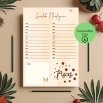 Balık Burcu (Pisces) Günlük A4 Yazdırılabilir (Dijital) Planlayıcı 3
