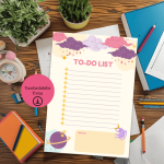 Bulutlu To Do List - A4 Yazdırılabilir (Dijital) 3
