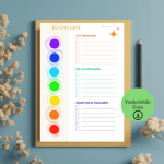 Çakra Renkli To Do List - A4 Yazdırılabilir (Dijital) 1