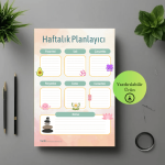 Eğlenceli Meditasyon Temalı Haftalık A4 Yazdırılabilir (Dijital) Planlayıcı 3