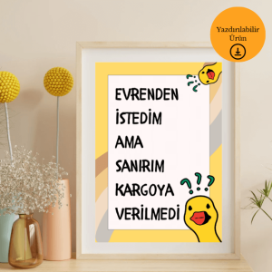 Evrenden İstedim Ama Kargoya Verilmedi - Spiritüel Eğlenceli A4 Yazdırılabilir (Dijital) Poster 1