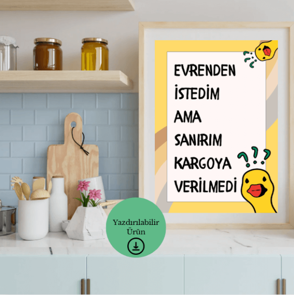 Evrenden İstedim Ama Kargoya Verilmedi - Spiritüel Eğlenceli A4 Yazdırılabilir (Dijital) Poster 3