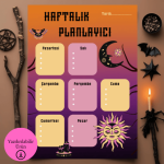 Gotik ve Spiritüel Temalı Haftalık A4 Yazdırılabilir (Dijital) Planlayıcı 2