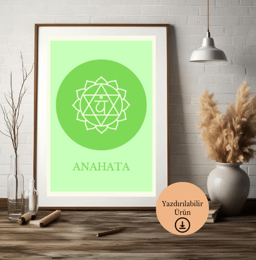 Kalp Çakra - Anahata Poster - A4 Yazdırılabilir (Dijital) 1