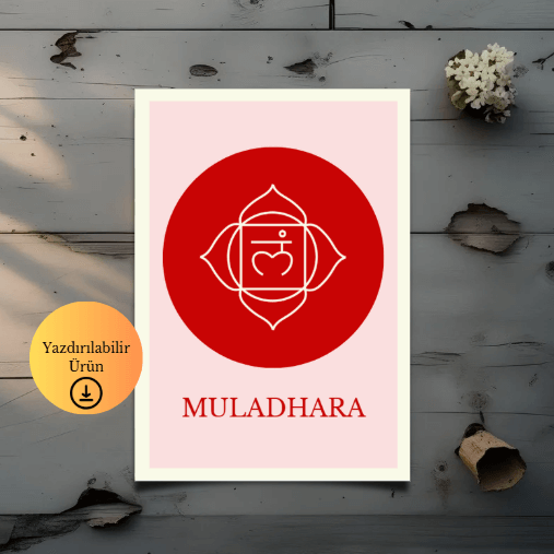 Kök Çakra - Muladhara Poster - A4 Yazdırılabilir (Dijital) 2-1