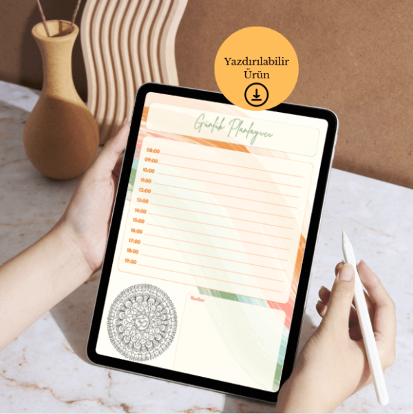 Mandala Boyamalı Günlük A4 Yazdırılabilir (Dijital) Planlayıcı 2