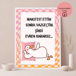 Manifest Ettim Sonra Vazgeçtim - Spiritüel Eğlenceli A4 Yazdırılabilir (Dijital) Poster 1