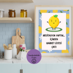 Meditasyon ve Market Listesi - Spiritüel Eğlenceli A4 Yazdırılabilir (Dijital) Poster 1