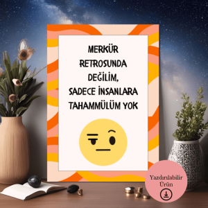 Merkür Retrosunda Değilim - Spiritüel Eğlenceli A4 Yazdırılabilir (Dijital) Poster 1
