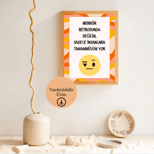 Merkür Retrosunda Değilim - Spiritüel Eğlenceli A4 Yazdırılabilir (Dijital) Poster 2