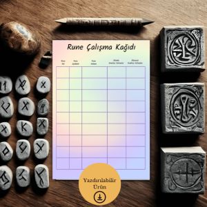 Rune Anlamı ve Anahtar Kelime Çalışma Kağıdı - A4 Yazdırılabilir (Dijital) 1
