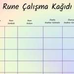 Rune Anlamı ve Anahtar Kelime Çalışma Kağıdı - A4 Yazdırılabilir (Dijital) 3