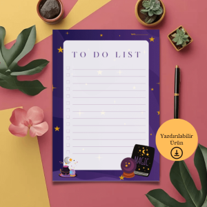 Sihir Temalı To Do List - A4 Yazdırılabilir (Dijital) 1