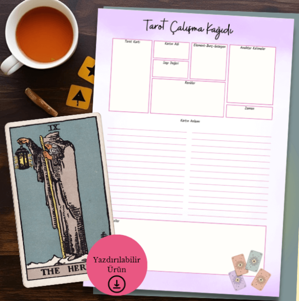 Soft Temalı Tarot Çalışma Kağıdı - A4 Yazdırılabilir (Dijital) 1