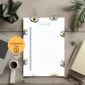 Spiritüel Gözlü To Do List - A4 Yazdırılabilir (Dijital) 1